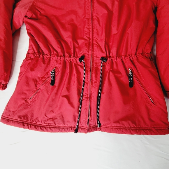 Outdoor Exchange Retro 90's Red Hooded Parka Winter Coat Jacket Men's Size Lg - Picture 5 of 16